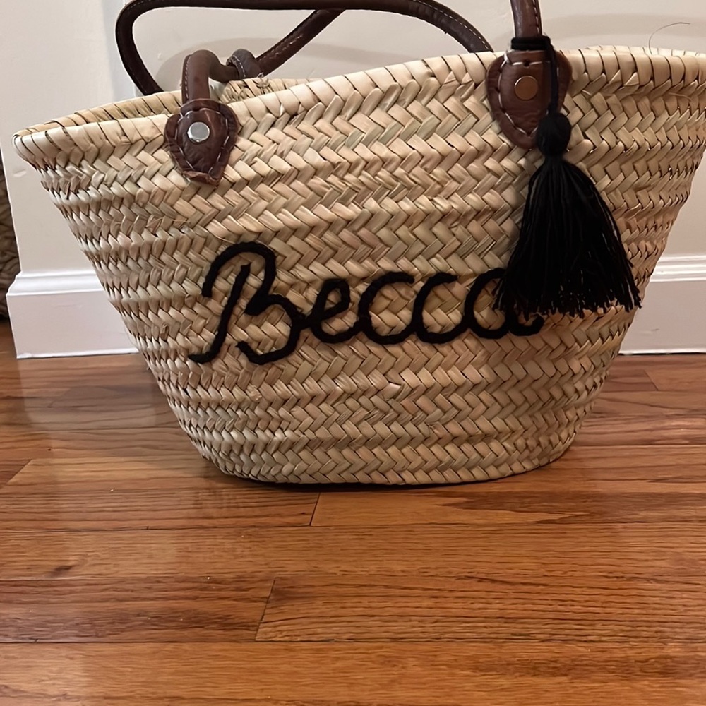 Monogrammed Becca Woven Beach Bag | NEW